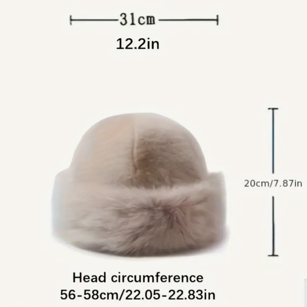 NEW: Pink Fuzzy Trim Beanie one size - Picture 5 of 7